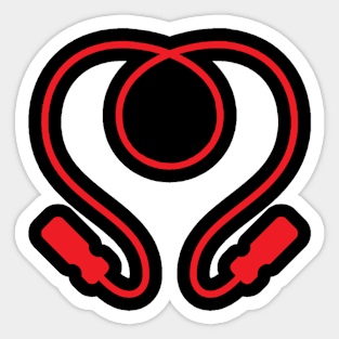 Red Heart Rope Design for Rope Jumpers Sticker